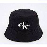 Calvin Klein Jeans Mono Logo Embroidered Bucket Hat - Black