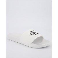 Calvin Klein Logo Slides - White