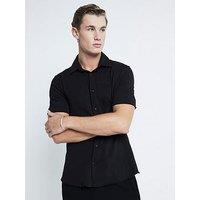 River Island Short Sleeve Jersey Shirt - Black