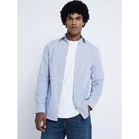 River Island Long Sleeve Mechanical Stretch Shirt - Navy