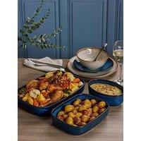 Mason Cash Reactive Set Of 2 Oval Dishes In Blue