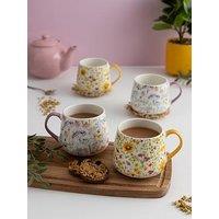 Price & Kensington Set Of 4 Sunflower Mugs