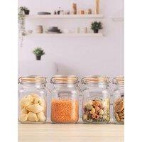 Kilner Set Of 4 Clip Top Square Jars 1.5L
