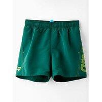 Arena Boy'S Fundamentals Junior Logo Boxing Shorts - Green