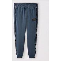 Ea7 Emporio Armani Boys Tape Logo Jog Pants - Dark Grey