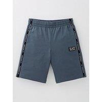 Ea7 Emporio Armani Boys Tape Logo Jog Shorts - Dark Grey