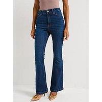 V By Very High Waist Flare Jean - Dark Wash