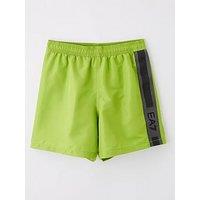 Ea7 Emporio Armani Boys Tape Logo Swim Shorts - Green