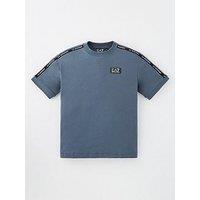 Ea7 Emporio Armani Boys Tape Logo Short Sleeve T-Shirt - Dark Grey
