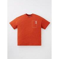 Ea7 Emporio Armani Boys Graphic Monogram Back Print Short Sleeve T-Shirt - Orange