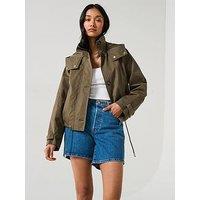 V By Very Hooded Cotton Jacket - Khaki