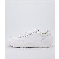 Tommy Hilfiger Th Basket Core Leather Pinperforated Trainers - White