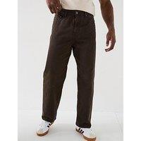 Jack & Jones Alex Original 5 Pocket Wide Leg Classic Trousers - Dark Brown