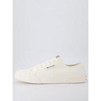Tommy Jeans Lace Up Canvas Color Trainers - Off White