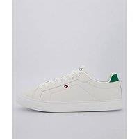 Tommy Hilfiger Icon Court Pinperforated Leather Trainer - Off White