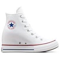 Converse Women'S Chuck Taylor All Star Classic Wedge Platform High Tops - Red/Navy - White