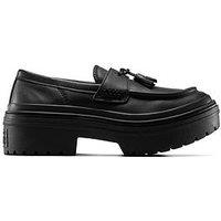 Converse Womens Chuck Taylor All Star Lugged Heel Loafer Leather Ox - Black