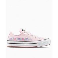 Converse Junior Eva Lift Ox Trainers - White/Lt Jellyfish Jitter/Viol