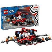 Lego City F1 Pit Stop & Pit Crew With Ferrari Car 60443