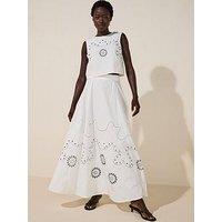 V By Very Studded Embellished Skirt Co-Ord - White