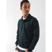 Mango Bola Long Sleeved Collared Polo Neck Sweatshirt - Green