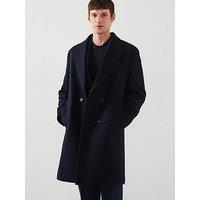 Mango Landon Smart Fit Double Breasted Overcoat - Navy