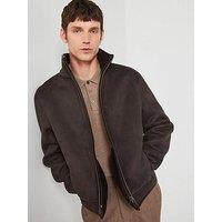 Mango Viggo Smart Reversible Shearling Jacket - Brown