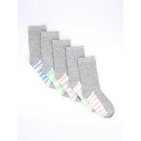 Everyday 5Pk Printed Ankle Socks - Grey