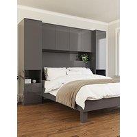 Very Home Layton Gloss Overbed Unit - Grey Gloss - Fsc Certified