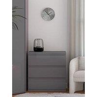 Very Home Layton Gloss 3 Drawer Chest - Grey - Fsc Certified