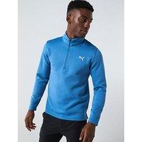 Puma Mens Golf Pebble 1/4 Zip - Blue Horizon