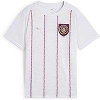 Puma Junior Mcfc Prematch Short Sleeve Jersey - White