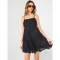 V By Very Shirred Detail Cami Dress Black