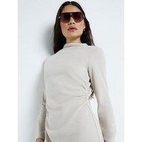 River Island Cosy Ruched Mini Dress - Beige