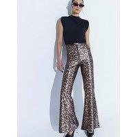 River Island Leopard Print Trouser - Beige