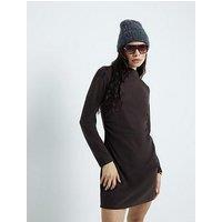 River Island Cosy Ruched Mini Dress - Dark Brown