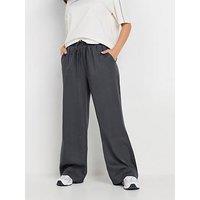 Pixiegirl Petite Tie Waist Wide Leg Trouser - Grey
