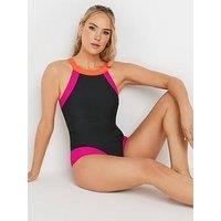 Long Tall Sally Tall Sporty Colour Block Swimsuit - Black