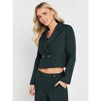 Pixiegirl Petite Button Short Blazer - Blue