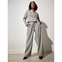 Pixiegirl Petite Button Short Blazer - Grey