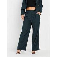 Pixiegirl Petite Tab Detail Wide Leg Trouser - Blue
