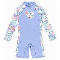 Roxy Girls Tropical Story Springsuit Rashguard - Purple