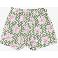 Roxy Girls Blue Ocean Floor Elastic Waist Shorts - Green