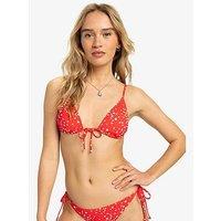Roxy Womens Beach Classics Strappy Triangle Separate Top Swimsuit - Red