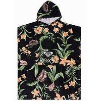 Roxy Womens Stay Magical Printed Hooded Towel - Black