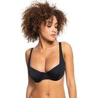 Roxy Womens Beach Classics Under-Wired D Cup Triangle Separate Top Swimsuit - Black