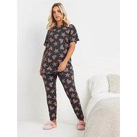 Yours Curve Animal Hearts And Stars Pj Set