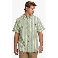 Billabong Mens All Day Stripe Short Sleeve Short Sleeve Shirt - Green