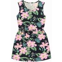 Roxy Girls Surfs Up Rg Printed Sleeveless Dress - Black