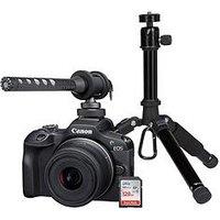 Canon Eos R100 Camera Inc Rf-S 18-45Mm Lens, Shotgun Mic, Desktop Tripod & 128Gb Card